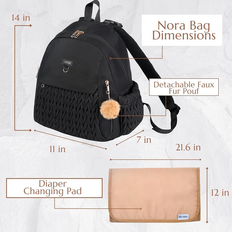 SEWBOO Diaper Bag, Newborn Baby Backpack, Waterproof and Stylish Travel Back Pack with Changing Pad for Women and Girls - Image 5